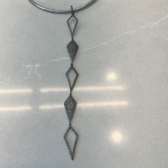 Long diamond charm choker - Picture 2 of 2